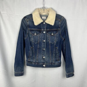 AG Adriano Goldschmied Sherpa Denim Jacket Size S